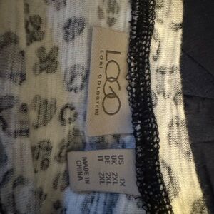 LOGO by Lori Goldstein Monochrome Patterned Top